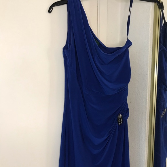 Ralph Lauren Evening Gown One Shoulder - Size 6 - Picture 3 of 8